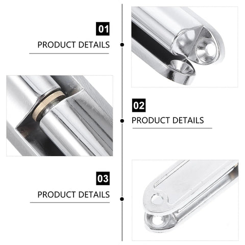 Showeroro zinc alloy door hinge, 2-pack, chrome finish for interior moisture-resistant doors; smooth shaft.