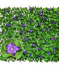 Expandable Privacy Screen With Artificial Purple Flowers For Balcony And Patio Fence Outdoor Greenery Privacy Barrier
