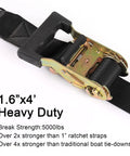 Heavy Duty Boat Trailer Transom Tie Down Ratchet Straps With S Hooks Lock Down Jet Skis Kayaks And Canoes Featuring Beast Mode Strength shown with strong ratchet mechanism.