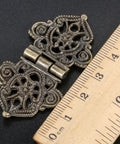 Snag The Goods On These Rad Antique Lace Hinges 10 Piece Set Zinc Alloy With Mounting Screws Gray 53 X 28 Mm detailed view with ruler