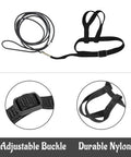 XL Parrot Harness And Leash Set For Outdoor Flight Training, Adjustable Anti Bite Design, close-up of buckle and nylon material