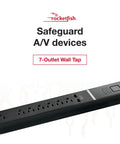 7 Outlet 2 USB Surge Protector Strip 2100 Joules With Surge Protection Multi Outlet Extension Cord For Travel And Home Use Black
