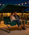 Weatherproof Replacement Canopy For Outdoor Swing Chairs Built To Last Waterproof 3-Seater Patio Swing Cover at night