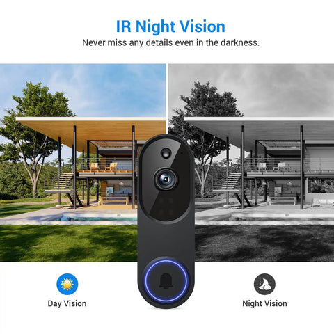 1080p Wireless Camera With Video Doorbell for Home Security No Fuss AI Human Detection Night Vision Two Way Audio Cloud Storage