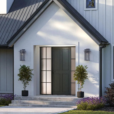 Boxwood Collection 1 Light Outdoor Wall Lantern In Antique Bronze With Clear Seeded Glass Craftsman Style Large Exterior Light