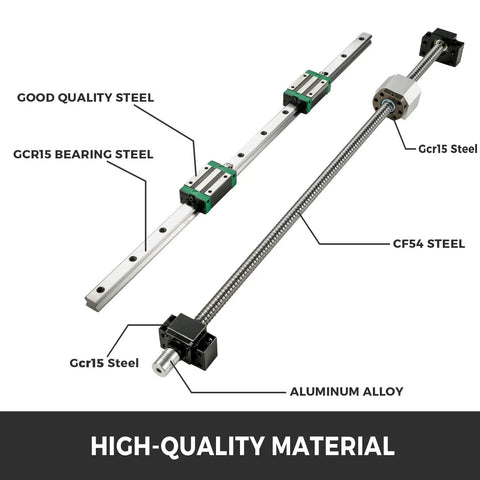 Beefy HGR20 1500mm Linear Guide Rail Kit With 2 Rails 4 Blocks RM1605 1500mm Ballscrew Ball Nut BF12 BK12 Nut