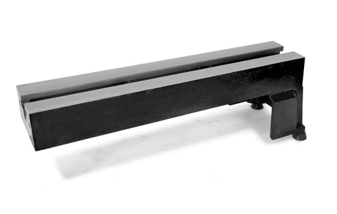 Heavy Duty Cast Iron Wood Lathe Bed Extension, 23 inches long, sturdy metal construction for woodworking stability.