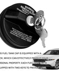 Lockin Gas Cap With Key Replacement For Toyota Tacoma 4Runner Tundra Honda CRV Chevy Silverado GMC Buick Cadillac Infiniti Acura And More, displayed with keys
