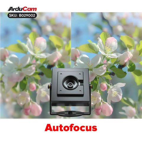 4K 8MP Autofocus USB Camera Module With HDR And AI Presets For Computer Laptop Raspberry Pi And Jetson Nano Plug And Play USB 2.0 Webcam For Lightburn And Crisp High Definition Video displayed with flowers