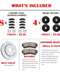 Front And Rear Drilled And Slotted Brake Rotors With Ceramic Pads Kit For Cadillac Escalade, GMC Yukon, Chevy Silverado 1500, Tahoe details