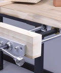 Rock Solid 11 Inch Front Mounted Woodworking Vise with aluminum build and wooden jaws, ideal for heavy-duty clamping tasks.