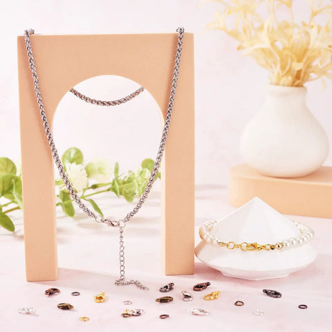 Six Color Jewelry Finding Kit With 5mm Open Jump Rings And 12x6mm Lobster Claw Clasps for DIY bracelet and necklace making