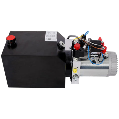 12V DC Hydraulic Power Unit For Dump Trailers And Lift Gates, Double Acting 6 Quart Steel Tank Pump With 1.6kW Motor, Heavy Duty Electric Beast That Crushes Massive Loads Without Breaking A Sweat