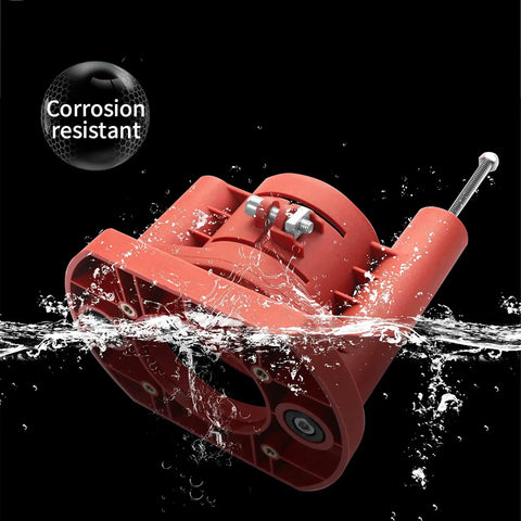 Precision Adjustable Router Lift Base Kit For Smooth Woodworking Projects Heavy Duty Aluminum And Stainless Steel Build, red part in water.