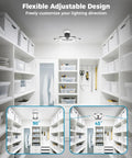 Ultra Bright 250W LED Garage Light 25000LM With 7 Foldable Panels installed in a tidy storage room, showcasing adjustable angle options.