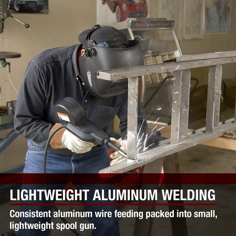 Pro Grade Spool Gun For Aluminum Mig Welding With 10 Ft Cable And 8 Pin Connector Ergonomically Shaped Handle For Snappy Feed Performance So You Can Crush Bead Work Without Clunky Adapters Or Messy Wiring For Quick Setup Anytime On The Job