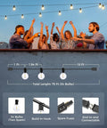 Smart Outdoor String Lights 75 Feet G40 Globe Patio Lights With 34 Dimmable LED Bulbs, WiFi App Control, party setting