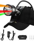 Long Range Coon Hunting Headlamp With 600 Lumens, Rechargeable, IPX5 Waterproof, Six Lighting Modes, Four Color LEDs, Hat Included