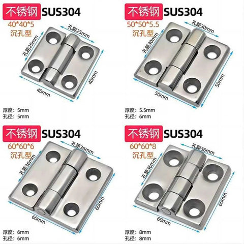 Stainless Steel Corner Door Hinges Set Of 2 50x50 Hardware Cabinet Folding Hinges For Doors And Windows Electric Box Use Rust Resistant