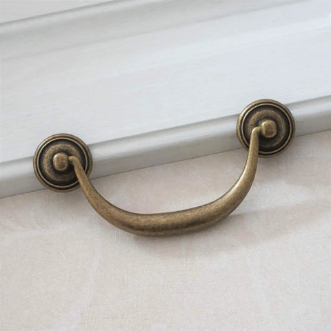 4.25 Inch Dresser Pull Handle Antique Bronze Zinc Alloy Cabinet Hardware Drawer Pull With 108mm Center To Center installed view