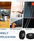Heavy Duty Nylon Bearing Gym Pulley Wheel Set With Steel Shafts For Cable Machines Home Gym And Garage Door Training 70mm Diameter Black Fittings Durable Wear-Resistant Fitness Accessory Kit 2 Pcs; black nylon pulleys for gym and garage use