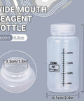 Wide Mouth Plastic Bottles With Airtight Lids Set 8.8oz 260ml Leak Proof Transparent PP Containers For Lab Or Home Use Water Samples Reagent Liquids Medicine Storage Jars Graduated, single bottle with measurements