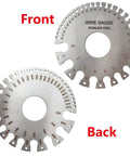 Stainless Steel Round Dual Sided Gauge Kit For Metal Sheets And Wire Thickness Measurement 0 To 36 US Standard front and back view