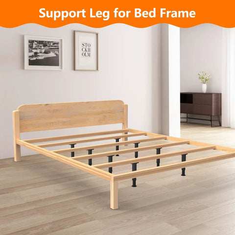 No Sweat Adjustable Bed Frame Support Legs With Swivel Base For Leveling Uneven Floors 8.3 To 14.5 Inch height under wooden bed frame.