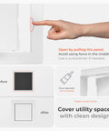 4 X 4 White Square Access Panel For Drywall Made From Tough Abs Plastic With A No Sweat Setup That Drops Right In Fast, showing installation steps.