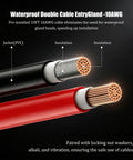 Close-up of Solar Cable Entry Gland With 10ft 10AWG Extension Cable and MC-4 Connectors, revealing insulation and jacket layers.