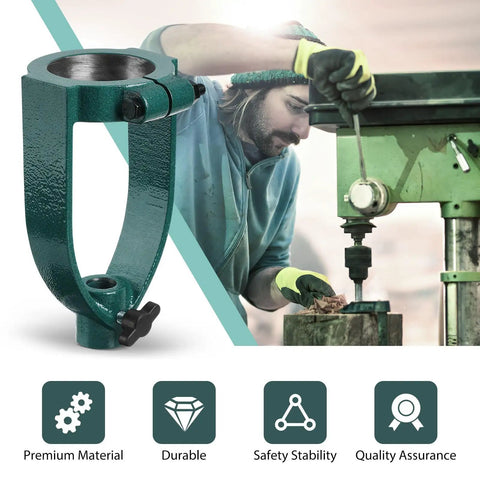 Mortise Drill Bit Adapter 2.09 Inch Sleeve Attachment with Durable Iron Construction on Bench Drill Press in use