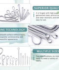 Zinc Plated Steel Cotter Pin Hair Pin R Clip Fastener Assortment Kit with multiple sizes for hitch pin lock system, automotive use