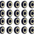Heavy Duty Shopping Cart Wheels 5 By One And One Quarter Inch Bore Three Eighths Polyurethane Wheels Load Capacity 350 Lbs Each 20 Pack Navy Beige