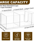 Two Pack Acrylic Coffee Cup Holder Organizer With Three Compartments For Storing Cups And Lids Countertop Dispenser Station Grab And Go Bar Kitchen Farmhouse Decor Clear