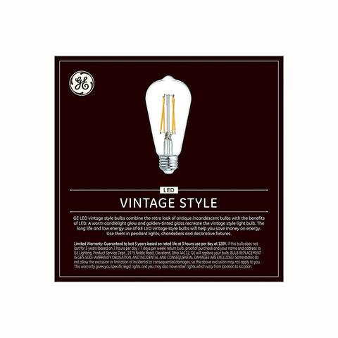 Retro Edison Style LED Bulbs Two Pack With Clear Glass Warm Candle Glow Six Watt LED Equivalent To Sixty Watt Dimmable Medium Base