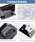Rock Solid Glass Shower Hinges 2 Pack 90 Degree Built Like a Tank 304 Stainless Steel Brushed Finish, detailed view showing components.