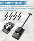 Road Warrior Six Inch T Style Entry Door Holder For Camper And RV Setups, black plastic mount with screws for installation.