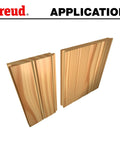 Wood panels with grooves made by Beadboard Tongue and Groove Router Bit With One Half Inch Shank and One and Seven Eighths Inch Diameter