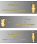 7 Piece Propane Quick Connect Fittings Set For RV To Grill Hookups With 3/8 Inch Flare To 1/4 Inch NPT Male Adapters displayed