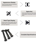 Black M6 Allen Bolts Kit 100 Pcs Socket Cap Screws And Rivet Cap Nuts For Joint Connecting Bolts Includes Hex Key And Bit