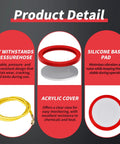 ROGVOC 1.5 gal vacuum chamber with acrylic lid, 5 ft pressure hose, silicone base pad, red ring