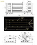 Technical drawing of CNC Linear Stage Actuator With Double Optical Axis Slide Rail And 1204 Ball Screw, showing dimensions and design