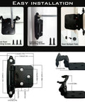 Half Overlay Black Cabinet Hinges 36 Pack Self Closing Heavy Duty Soft Close Kitchen Cabinet Doors showing installation details.