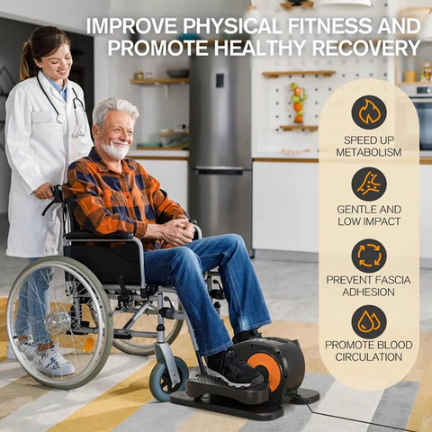Under Desk Elliptical Portable Leg Exerciser For Seniors With Remote Control LCD Display Seated Elliptical Trainer Low Impact Cardio Traction Straps Easy Assembly For Office Home Workout