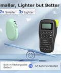 Slick Wireless Bluetooth Label Maker Machine With Three Self Adhesive Tapes And Portable Green Thermal Printer Kit comparison of sizes