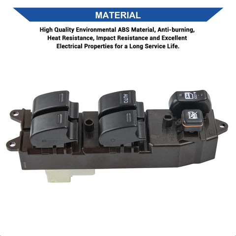 Close-up of Door Window Switch Control Button Replacement Easy Install Compatible With Toyota Camry 2002 2006 Corolla Matrix