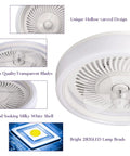 Bladeless 20 Inch Ceiling Fan With Remote Control Lights, 3 Color Temperatures, highlighting unique hollow design and LED lamp beads