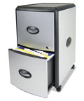Two Drawer Mobile File Cabinet With Locking Drawers For Security Letter File Rails And Front Label Holders Easy Glide System