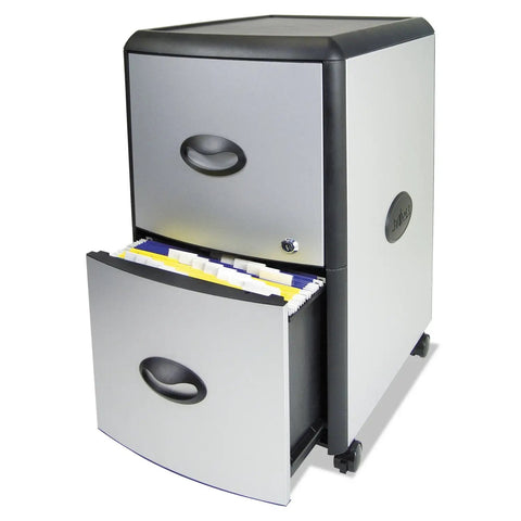 Two Drawer Mobile File Cabinet With Locking Drawers For Security Letter File Rails And Front Label Holders Easy Glide System