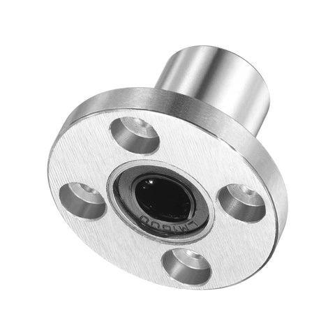 LMF10UU Linear Ball Bearings 10X19X29MM Round Flange Base, nickel plated steel bearing for CNC machines and 3D printers.
